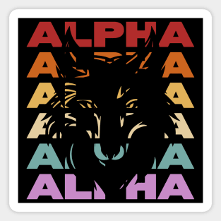 Retro Alpha Wolf Silhouette Design Magnet